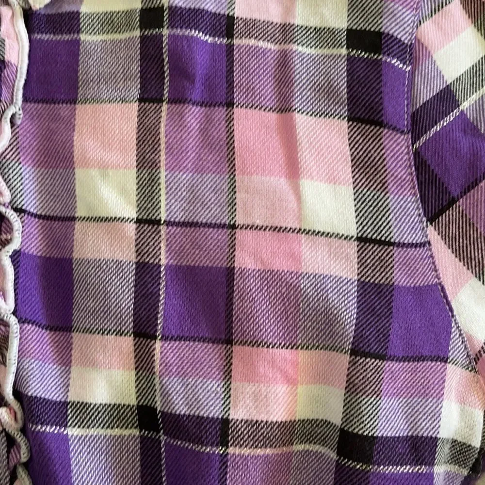 CRB Girl | Purple Plaid Button Up and Graphic Tee